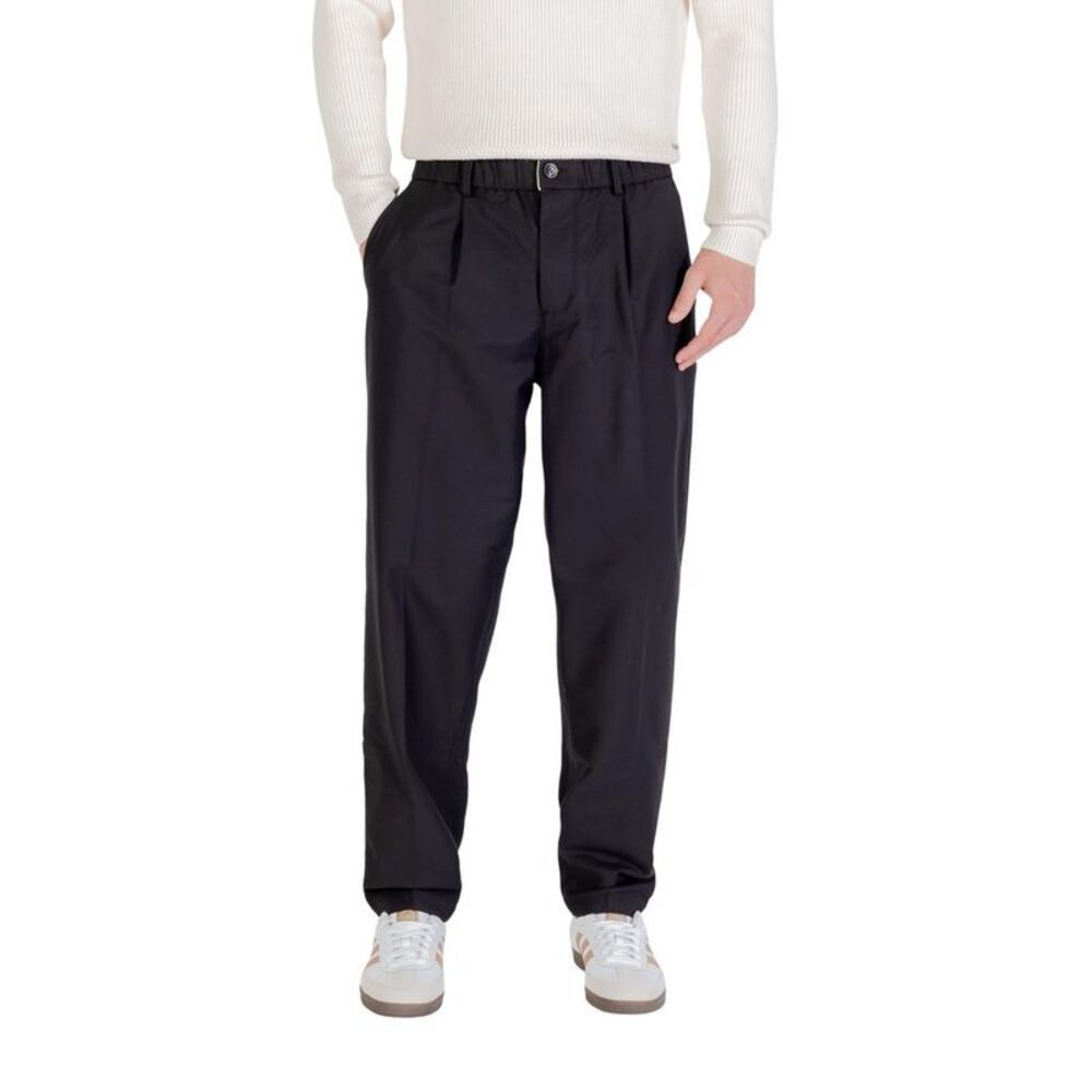 Gianni Lupo Black Cotton Casual Men's Pants